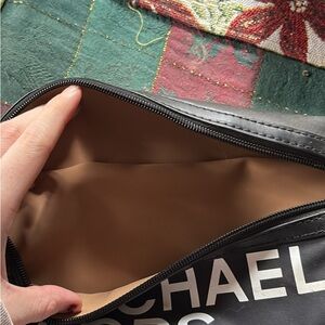 Michael Kors Black and Tan Toiletry Bag